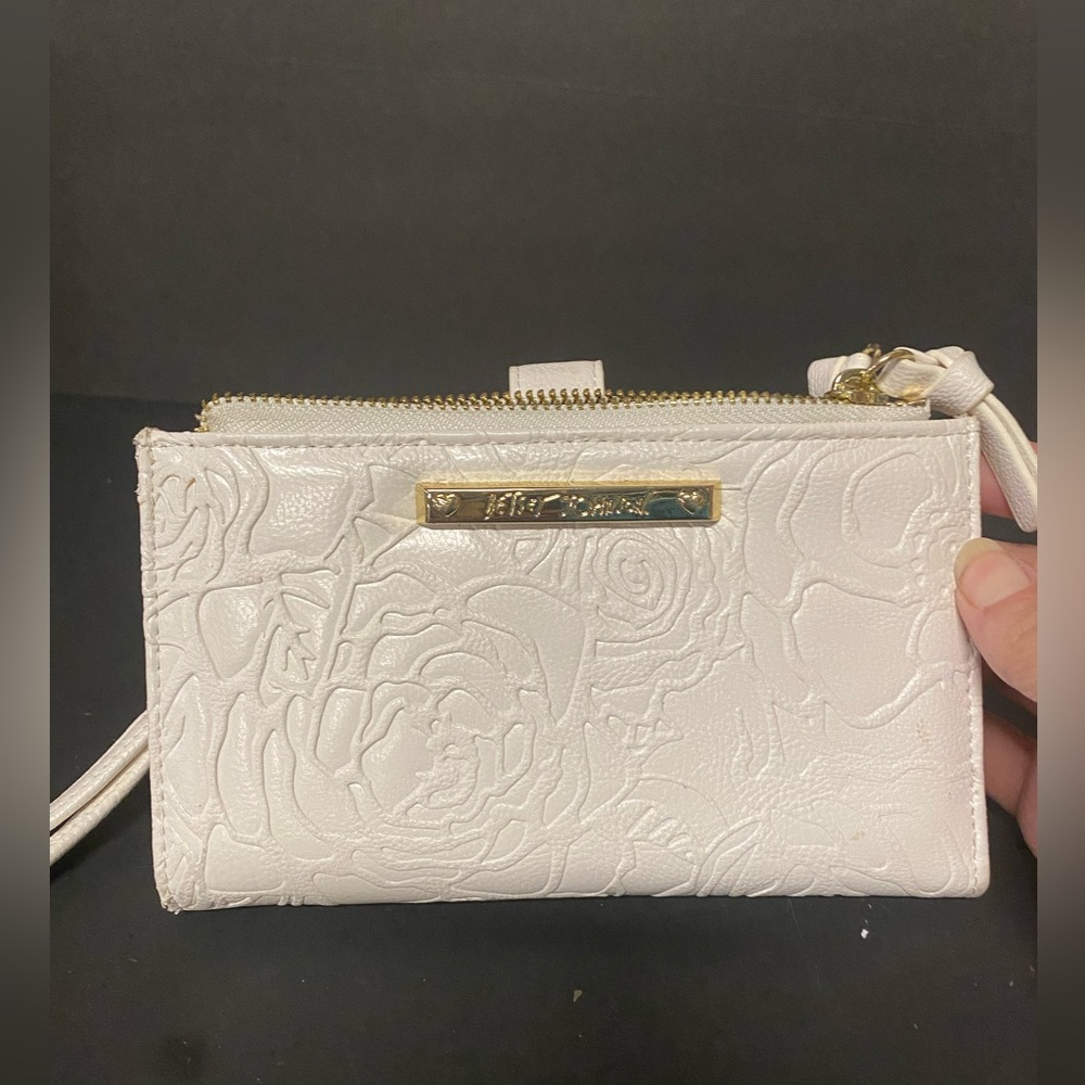 Betsey Johnson White Floral Clutch